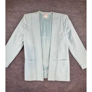 Vintage Tan Jay Blazer Womens Size 14 Minimalist Open Front Career Jacket USA